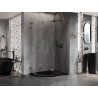 Mexen Lunar L pentagonalna tuš kabina s desnim krilom 100x90 cm prozirna, gun gray brušena - 831L-100P-090L-66-00-P