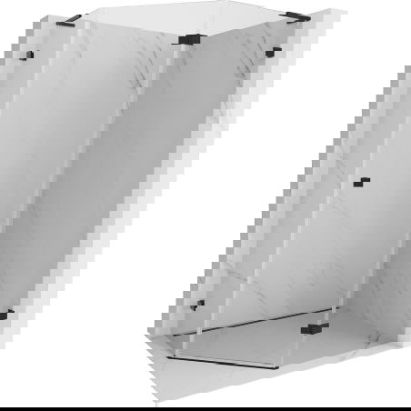 Mexen Lunar L petkotna prha, desna 90 x 80 cm, prozorna, črna - 831L-090P-080L-70-00-P