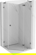 Mexen Lunar L cabine de douche pentagonale pivotante droite 80 x 80 cm, transparent, métal gun - 831L-080P-080L-95-00-P