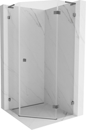 Mexen Lunar L vijfhoekige douchecabine scharnierend rechts 80 x 80 cm, transparant, geweer metaal - 831L-080P-080L-95-00-P