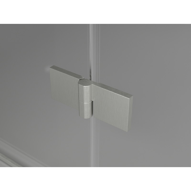 Mexen Lunar L pentagonalna tuš kabina desna 90 x 80 cm, prozorna, brušen nikel - 831L-090P-080L-97-00-P