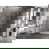 Mexen Lunar L vijfhoekige douchecabine rechts scharnierend 90 x 90 cm, transparant, geborsteld nikkel - 831L-090P-090L-97-00-P