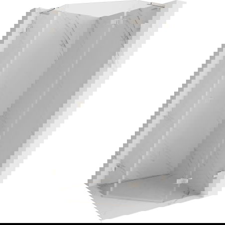 Mexen Lunar L cabina doccia pentagonale a battente destra 90 x 90 cm, trasparente, nichel spazzolato - 831L-090P-090L-97-00-P