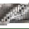 Mexen Lunar L fünfeckige Duschkabine mit rechter Schwenktür 100x80 cm, transparent, gebürsteter Nickel - 831L-100P-080L-97-00-P