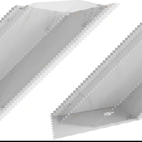 Mexen Lunar L fünfeckige Duschkabine mit rechter Schwenktür 100x80 cm, transparent, gebürsteter Nickel - 831L-100P-080L-97-00-P