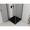 Mexen Roma swinging shower enclosure 80 x 80 cm, transparent, black + Flat shower tray, black - 854-080-080-70-00-4070B