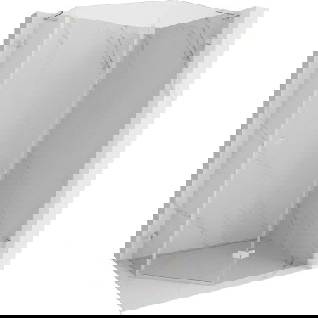 Mexen Lunar L pravilna petkotna tuš kabina 100x90 cm, prozorna, brušen nikel - 831L-100P-090L-97-00-P