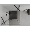 Mexen Roma swinging shower enclosure 80 x 80 cm, transparent, black + Flat shower tray, black - 854-080-080-70-00-4070B