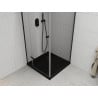 Mexen Roma Duschkabine schwenkbar 80 x 80 cm, transparent, schwarz + Duschwanne Flat, schwarz - 854-080-080-70-00-4070B