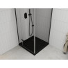 Mexen Roma swinging shower enclosure 80 x 80 cm, transparent, black + Flat shower tray, black - 854-080-080-70-00-4070B