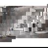 Mexen Lunar L Duschkabine halbrund schwenkbar 80 x 80 cm, transparent, Chrom - 833L-080L-080P-01-00