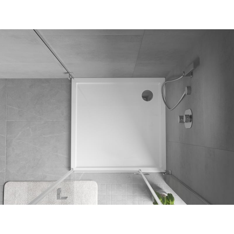 Mexen Flow square slim shower tray 75 x 75 cm, white gloss - 46S107575