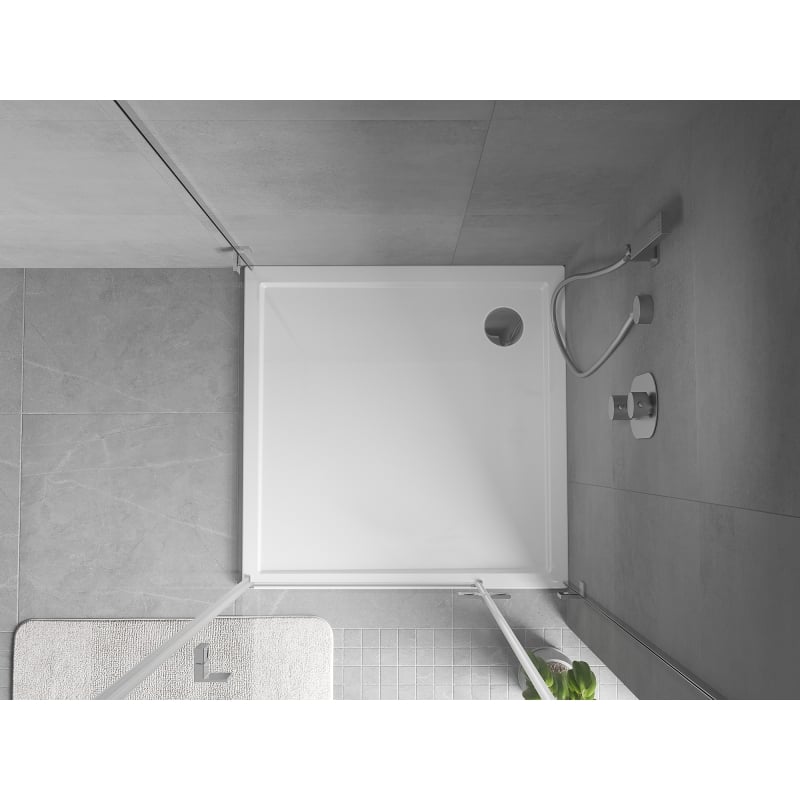 Mexen Flow kvadratni tuš kada slim 80 x 80 cm, bijeli sjaj - 46S108080