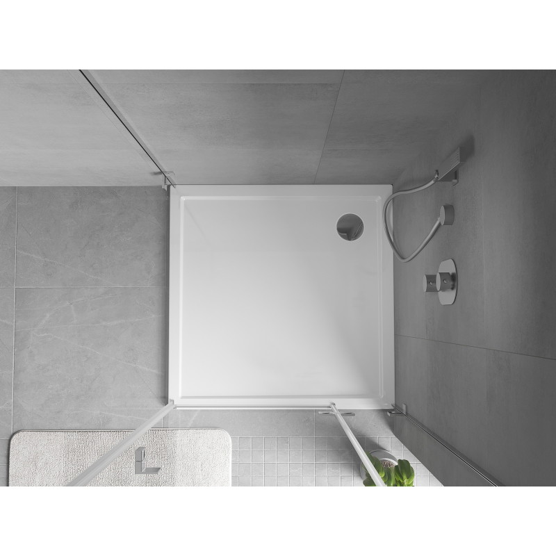 Mexen Flow ruudu dušialus Slim 85 x 85 cm, valge läikiv - 46S108585