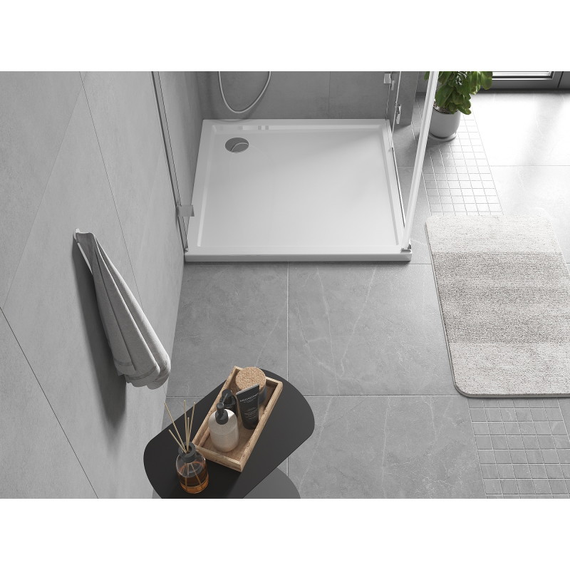 Mexen Flow brodzik kwadratowy slim 100 x 100 cm, biały połysk - 46S101010