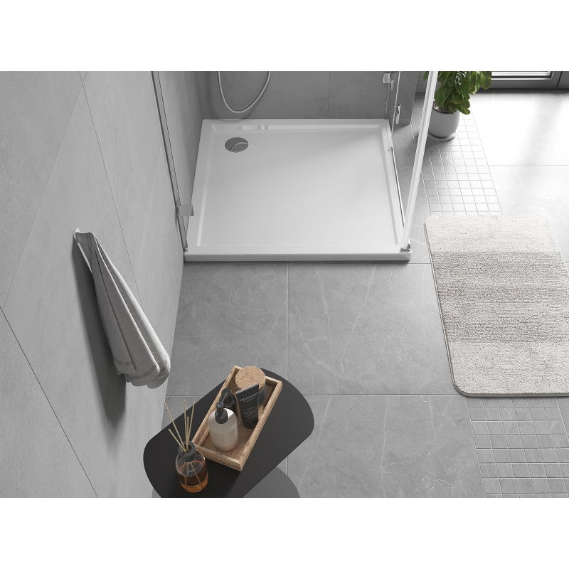 Mexen Flow receveur de douche carré slim 120 x 120 cm, blanc brillant - 46S101212