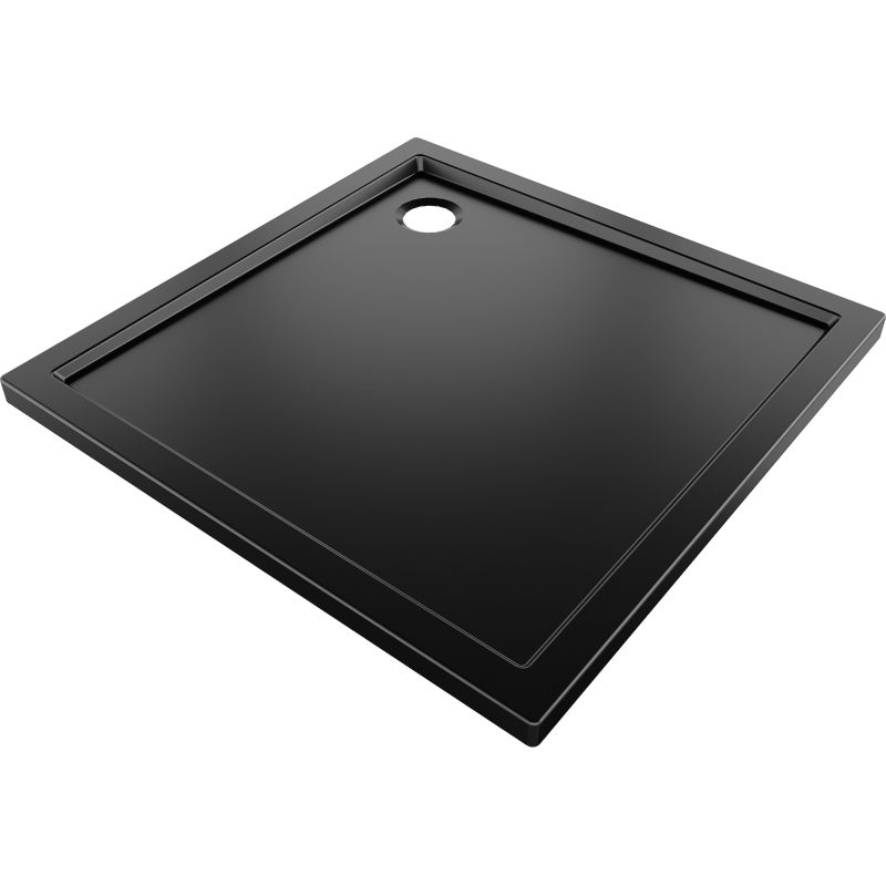 Mexen Flow plato de ducha cuadrado slim 80 x 80 cm, negro mate - 46S708080