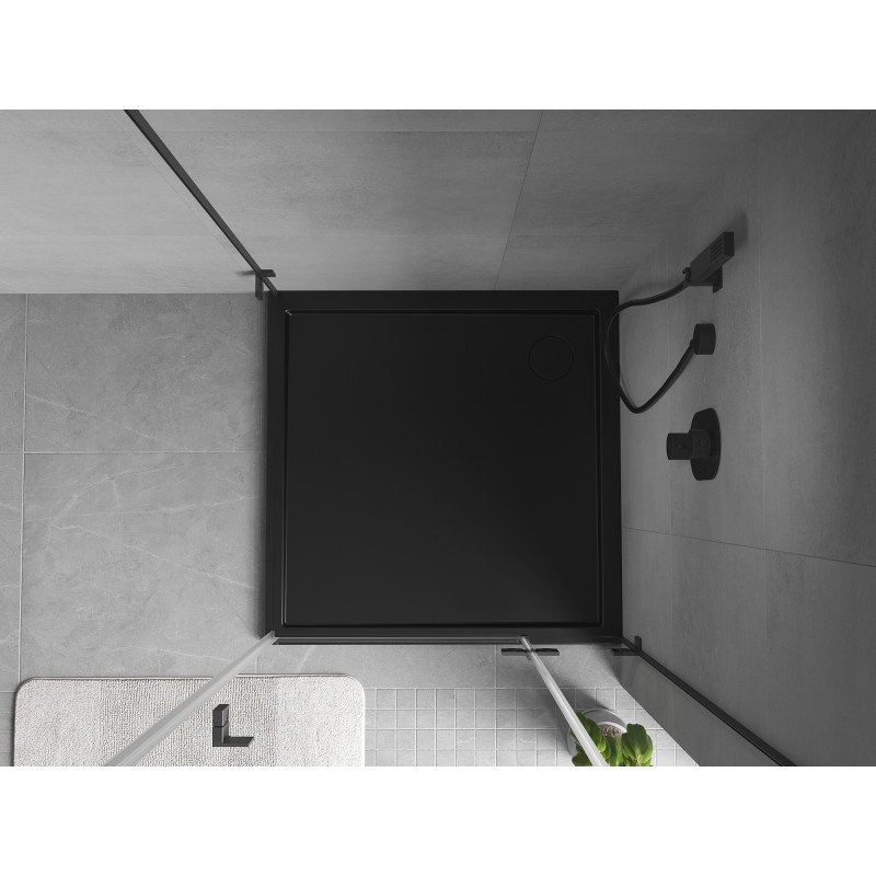 Mexen Flow četvrtasta tuš kada slim 80 x 80 cm, crni mat - 46S708080
