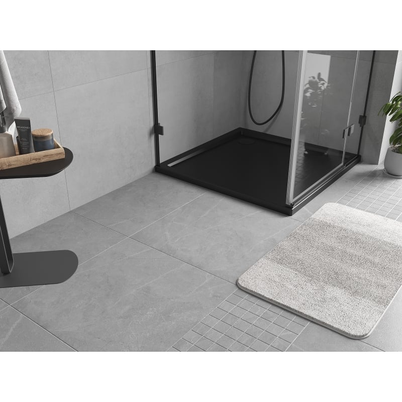Mexen Flow square slim shower tray 100 x 100 cm, black matt - 46S701010