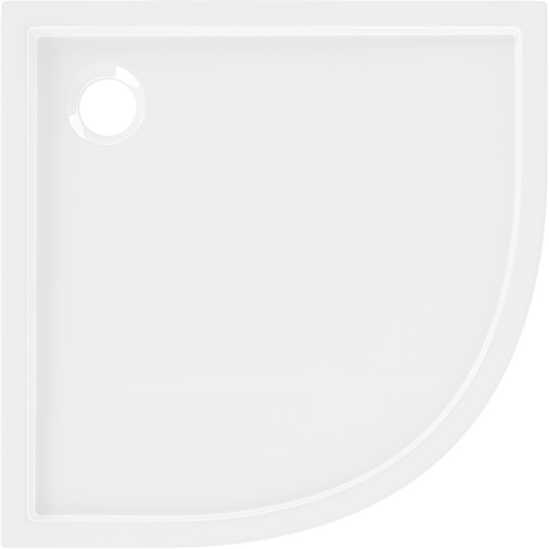 Mexen Flow poolringikujuline madal dušinurk 90 x 90 cm, valge läikiv - 46Q109090
