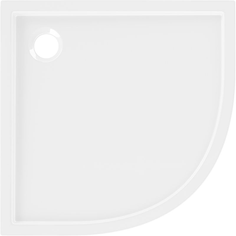 Mexen Flow semi-circular slim shower tray 100 x 100 cm, white gloss - 46Q101010