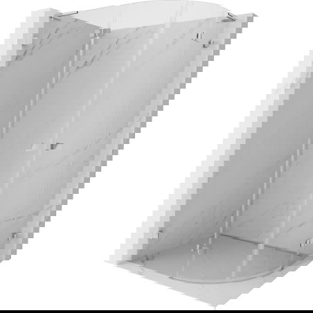 Mexen Lunar L Halbkreis-Duschkabine schwenkbar links 100 x 80 cm, transparent, Chrom - 833L-100L-080P-01-00