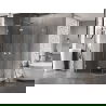 Mexen Lunar L halfronde douchecabine scharnierend links 100 x 80 cm, transparant, chroom - 833L-100L-080P-01-00