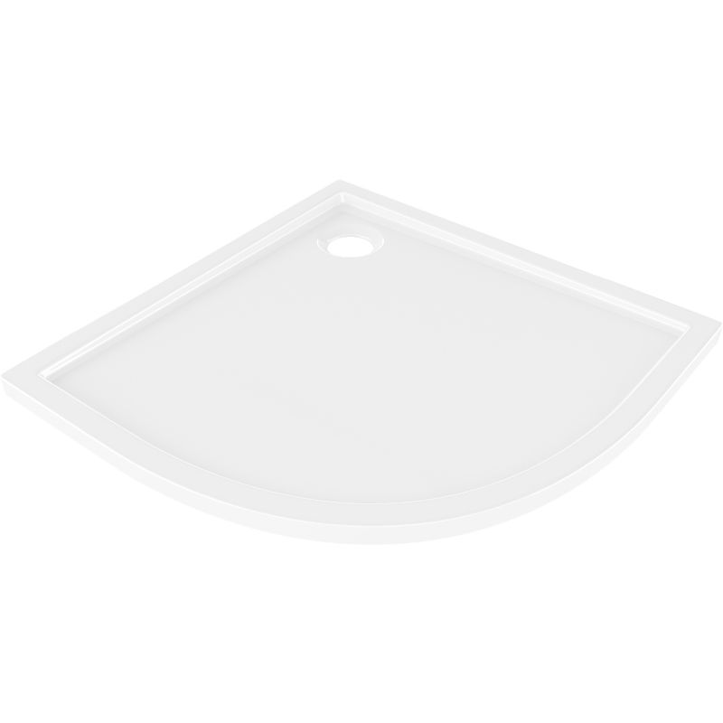 Mexen Flow brodzik półokrągły slim 80 x 80 cm, biały połysk - 46Q108080