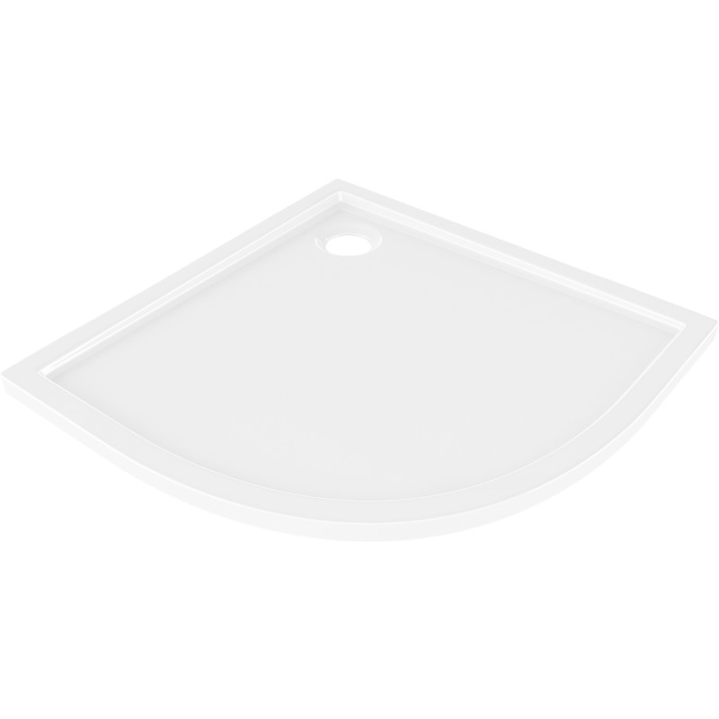 Mexen Flow poolkaar ümar slim dušialus 80 x 80 cm, valge läige - 46Q108080