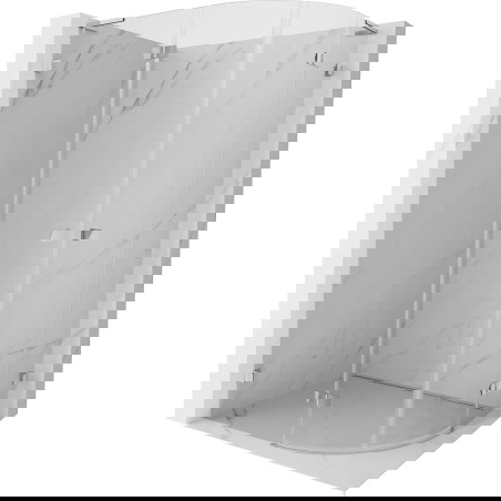 Mexen Lunar L polkrožna prha z vgradnimi vrati, leva 100 x 90 cm, prozorna, krom - 833L-100L-090P-01-00