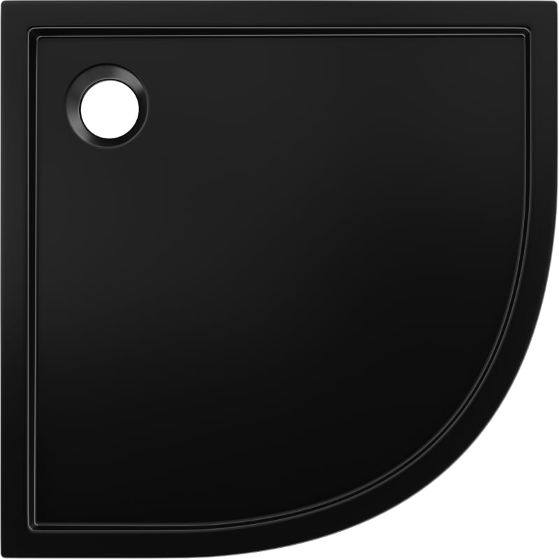 Mexen Flow brodzik półokrągły slim 80 x 80 cm, czarny mat - 46Q708080