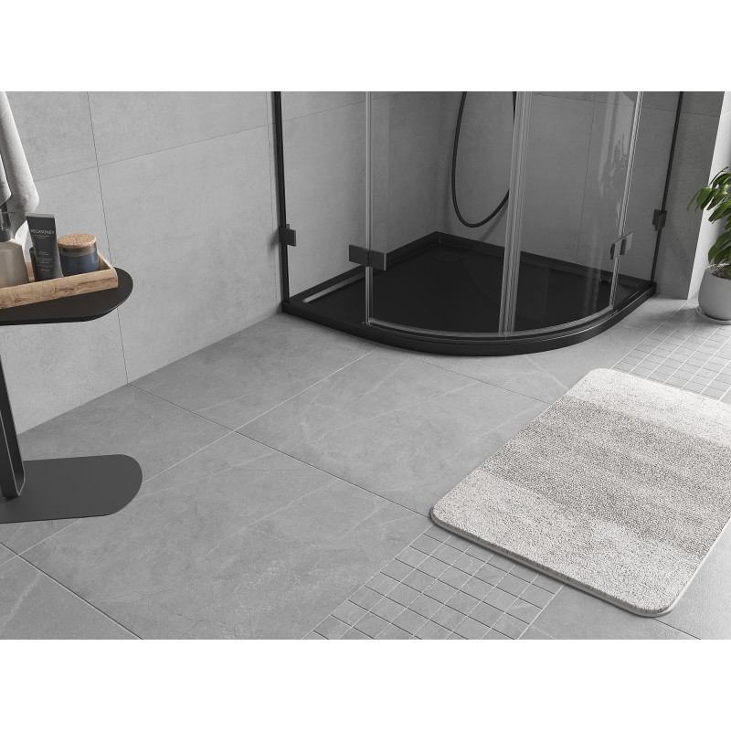Mexen Flow brodzik półokrągły slim 90 x 90 cm, czarny mat - 46Q709090