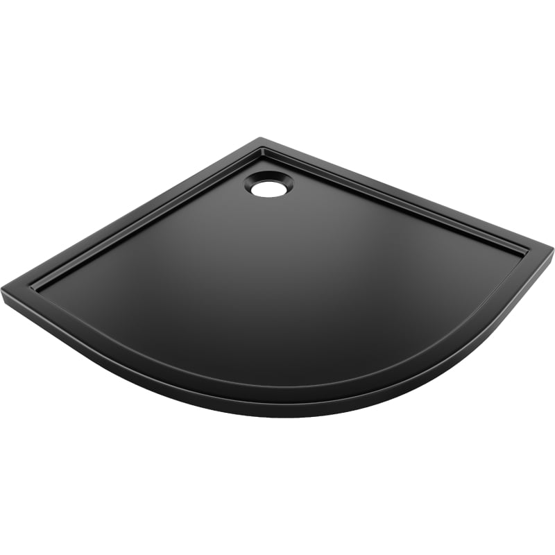 Mexen Flow brodzik półokrągły slim 100 x 100 cm, czarny mat - 46Q701010
