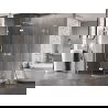 Mexen Lunar L Duschkabine Halbrund Schwenkbar Links 80 x 70 cm, Transparent, Weiß - 833L-080L-070P-20-00