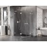 Mexen Lunar L cabine de douche semi-circulaire pivotante gauche 80 x 70 cm, transparent, blanc - 833L-080L-070P-20-00