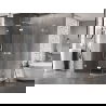 Mexen Lunar L Duschkabine Halbrund Schwenkbar Links 80 x 70 cm, Transparent, Weiß - 833L-080L-070P-20-00