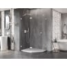 Mexen Lunar cabine de douche pentagonale pivotante gauche 100 x 80 cm, transparente, blanche - 831-100L-080P-20-00-L