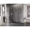 Mexen Lunar L cabine de douche semi-circulaire pivotante 90 x 90 cm, transparent, blanc - 833L-090L-090P-20-00