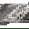 Mexen Lunar L Duschkabine halbrund aufklappbar links 100 x 90 cm, transparent, weiß - 833L-100L-090P-20-00
