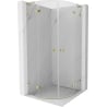 Mexen Lunar L cabine de douche demi-ronde pivotante 90 x 90 cm, transparente, or - 833L-090L-090P-50-00