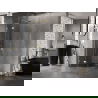 Mexen Lunar L halve cirkelvormige douchecabine met scharnierdeur 90 x 90 cm, transparant, goud - 833L-090L-090P-50-00