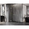 Mexen Lunar L cabine de douche demi-ronde pivotante 90 x 90 cm, transparente, or - 833L-090L-090P-50-00
