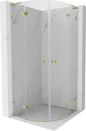 Mexen Lunar L polukružna preklopna tuš kabina 100 x 100 cm, prozirna, zlatna - 833L-100L-100P-50-00
