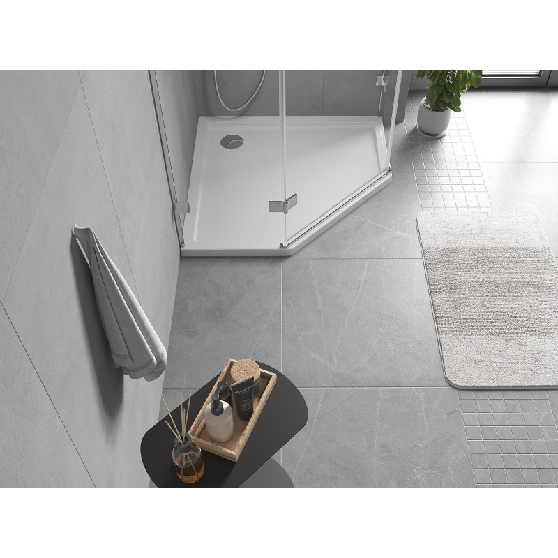 Mexen Flow brodzik pięciokątny slim 80 x 80 cm, biały połysk - 46P108080