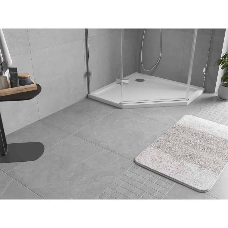 Mexen Flow pentagonal slim shower tray 80 x 80 cm, white gloss - 46P108080