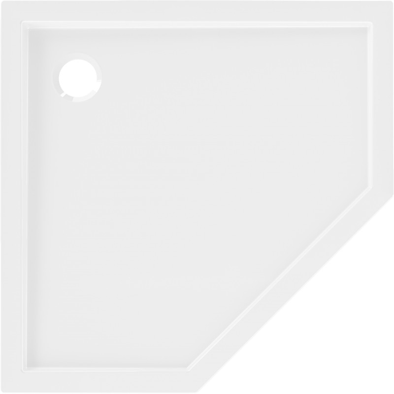 Mexen Flow brodzik pięciokątny slim 80 x 80 cm, biały połysk - 46P108080