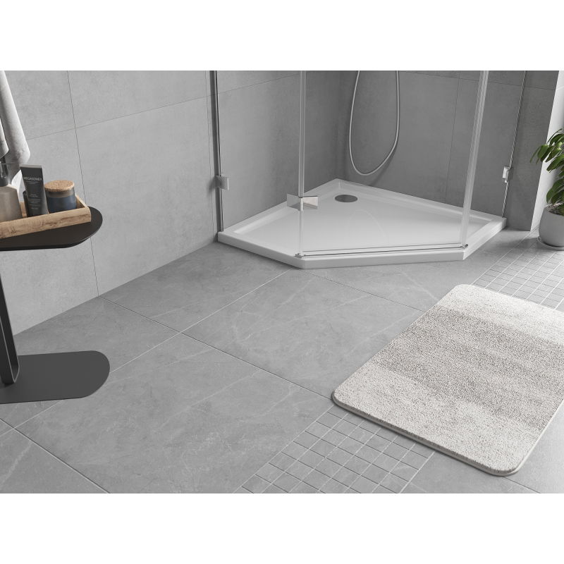 Mexen Flow pentagonalni plitvi tuš 90 x 90 cm, beli sijaj - 46P109090