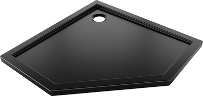 Mexen Flow vijfhoekige, slanke douchebak 90 x 90 cm, zwarte mat - 46P709090
