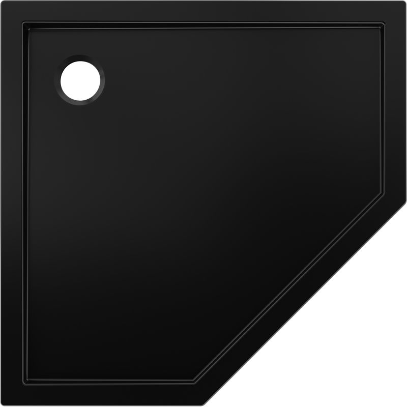 Mexen Flow piatto doccia pentagonale slim 90 x 90 cm, nero opaco - 46P709090
