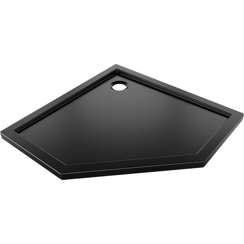 Mexen Flow Duschwanne fünfeckig Slim 100 x 100 cm, Schwarz Matt - 46P701010